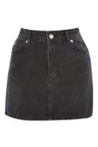 Topshop Moto Black Denim Mini Skirt