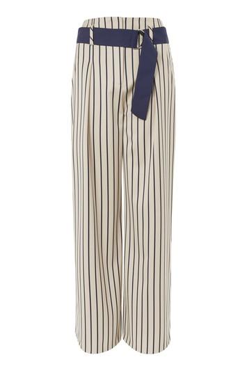 Topshop Stripe Wide Leg Trousers