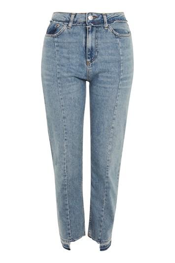 Topshop Moto Mid Blue Reformed Straight Jeans