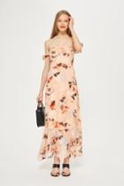 Topshop Floral Bardot Maxi Dress By Yas