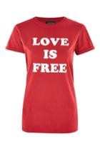 Topshop 'love Is Free' Slogan T-shirt