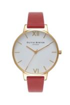 Topshop *big Dial Red Watch By Olivia Burton