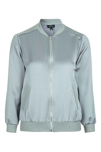 Topshop Tall Satin Bomber Jacket