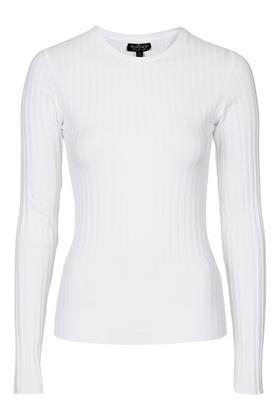 Topshop Tall Round Neck Ribbed Top