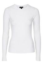 Topshop Tall Round Neck Ribbed Top