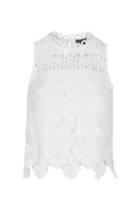 Topshop Petite Lace Panel Shell Top