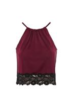 Topshop Satin And Jersey Lace Camisole Top