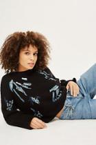 Topshop Scribble Embroidered Sweater