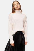 Topshop Knitted Cashmere Roll Neck Jumper