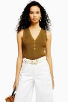 Topshop Knitted Coconut Button Vest