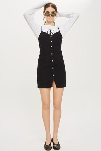 Topshop Popper Denim Mini Dress