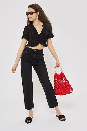 Topshop Straight Crop Jeans