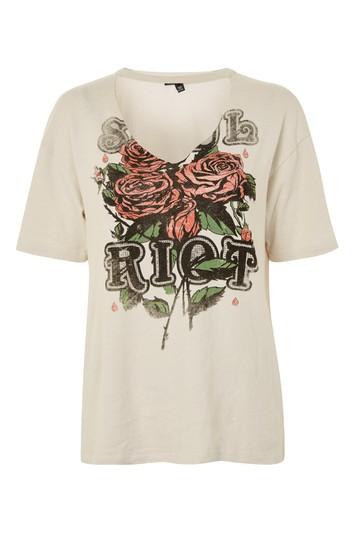 Topshop Tall Riot Choker Rock T-shirt