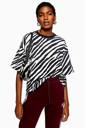 Topshop Zebra Print Boxy T-shirt
