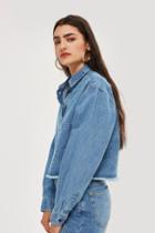 Topshop Cropped Denim Shirt By Native Youth