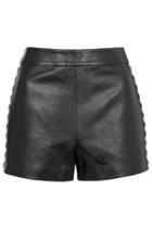 Topshop Petite Pu Whipstitch Shorts