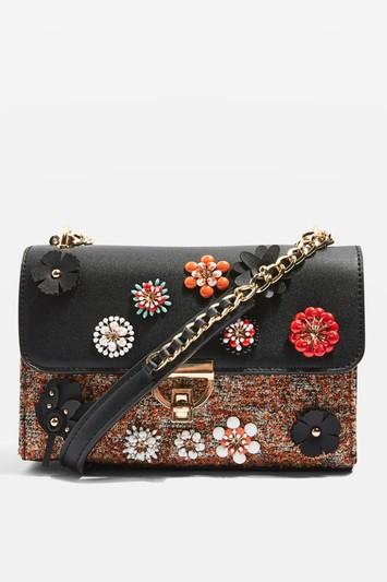 Topshop Oriana Floral Corsage Cross Body Bag