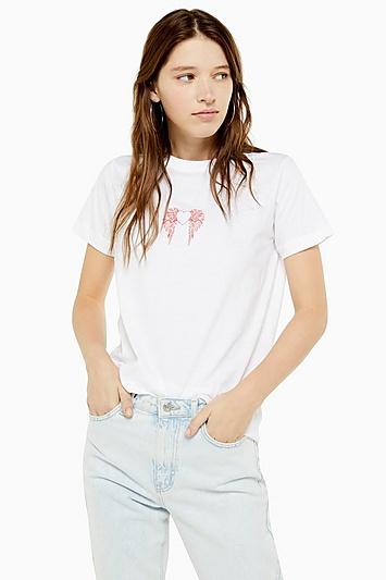 Topshop Feathered Heart T-shirt