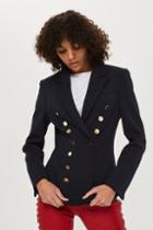 Topshop Gold Button Double Breasted Jacket