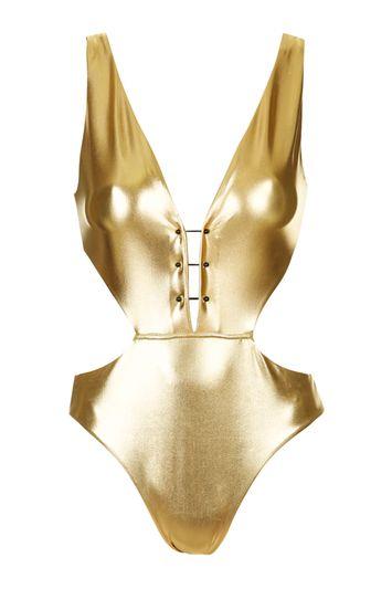 Topshop Plunge Front Cut-out Swimsuit By Kendall + Kylie At Topshop