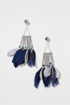 Topshop Feather And Bar Drop Earrings