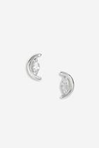 Topshop Sterling Sliver Crystal Crescent Earrings