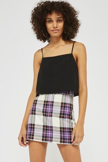 Topshop Crop Square Neck Camisole Top