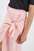 Topshop Jacquard Tie Front Skirt By Boutique