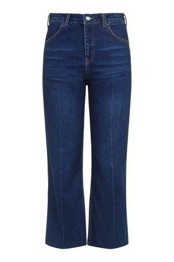 Topshop Moto Indigo Cropped Wide Jeans