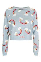 Topshop Rainbow Print Pyjama Sweatshirt