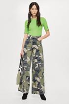 Topshop Geo Camo Printed Wide Leg Jeans