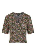 Topshop Ditsy Floral Cropped Shirt