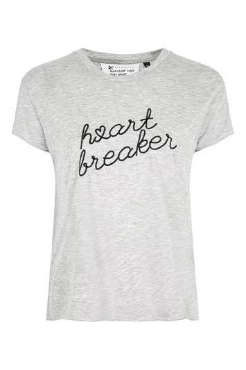 Topshop Heartbreaker Split Back Tee By Tee & Cake