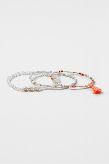 Topshop Beaded Tassel Bracelet Set