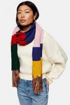 Topshop Multicoloured Ribbed Scarf
