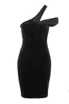 Topshop Splice Velvet One Shoulder Bodycon Dress