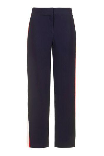 Topshop Petite Side Stripe Wide Leg Trousers