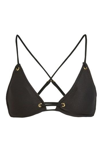 Topshop Rib Eyelet Triangle Bikini Top