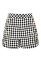 Topshop Petite Embroidered Gingham Shorts
