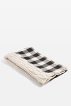 Topshop Checked Cable Knit Scarf
