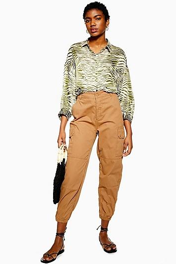 Topshop Petite Cuffed Utility Trousers