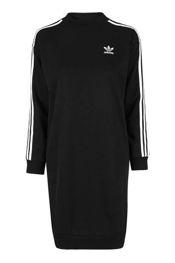 Topshop Three Stripe Midi Dress By Adidas Originals