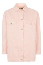 Topshop Tall Pink Elbow Ripped Jacket