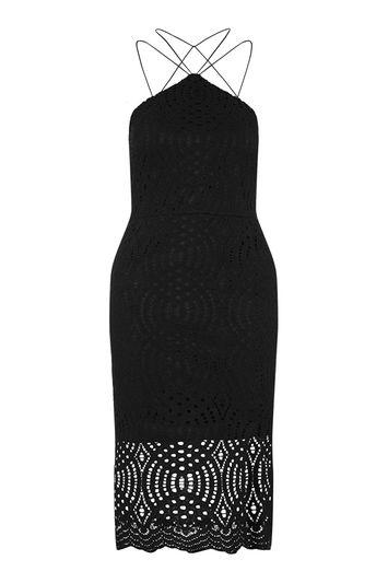 Topshop Lace Triangle Midi Dress