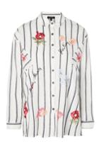 Topshop Floral & Stripe Shirt