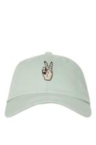 Topshop Peace Embroidered Washed Cap