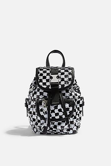 Topshop Nyc Check Sequin Backpack