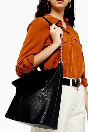 Topshop Hattie Black Mix Hobo Bag
