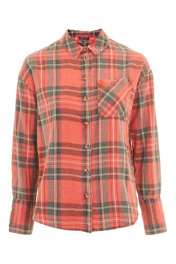 Topshop Washed Tartan Checked Shirt