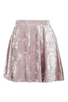 Topshop Petite Velvet Flippy Skirt